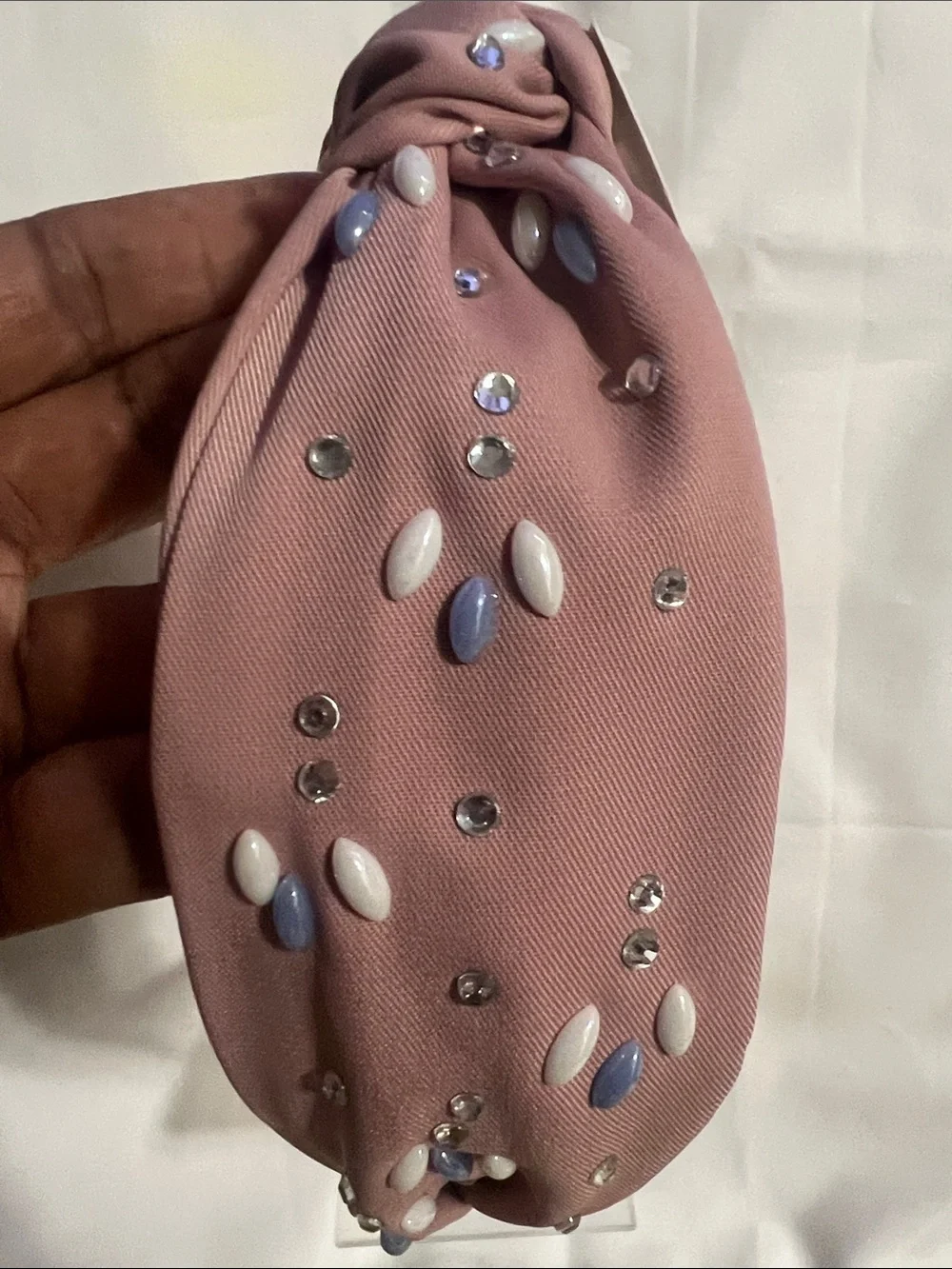 Pink Pearl-Accent Knotted Headband - Women Accessories